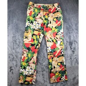 Loudmouth Golf Pants Hawaiian Pinup Girl Mens‎ 32 Floral Classic Cars 32x32
